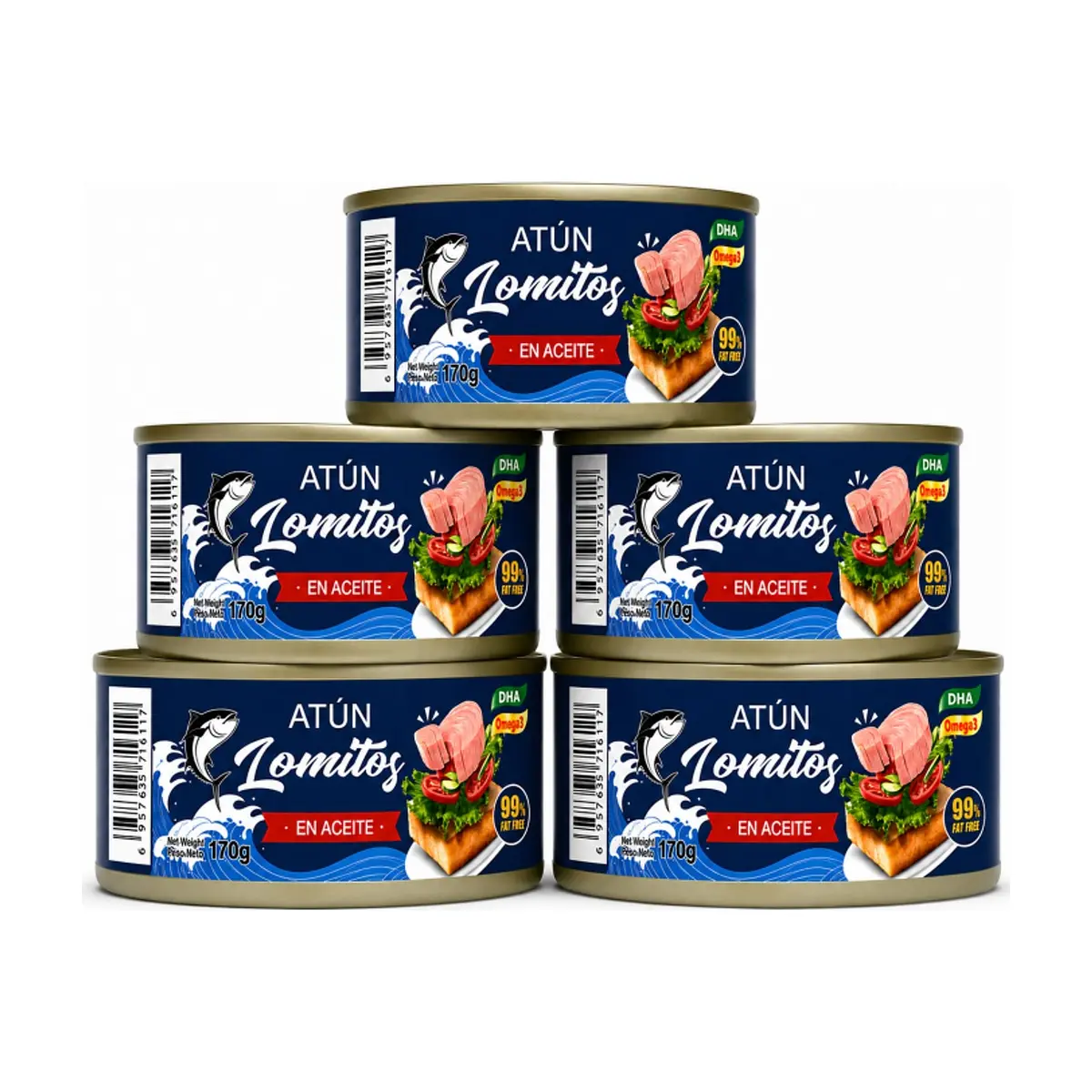 Atún lomitos en aceite Lucy (5 x 170 g / 5.99 oz)