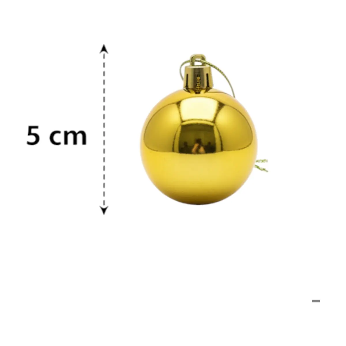 Set 4 bolas de Navidad color doradas con brillo de 5 cm Casa y Menaje - Thumbnail 2