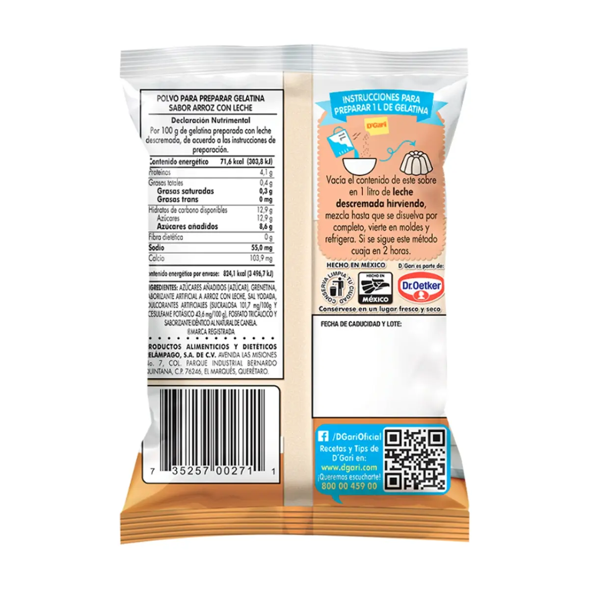 Gelatina de sabor arroz con leche D'Gari (120 g / 4.23 oz) - Thumbnail 6