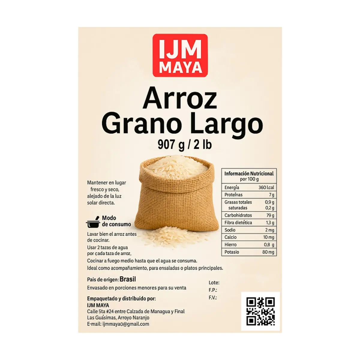 Arroz grano largo IJM Maya (907 g / 2 lb) - Thumbnail 3