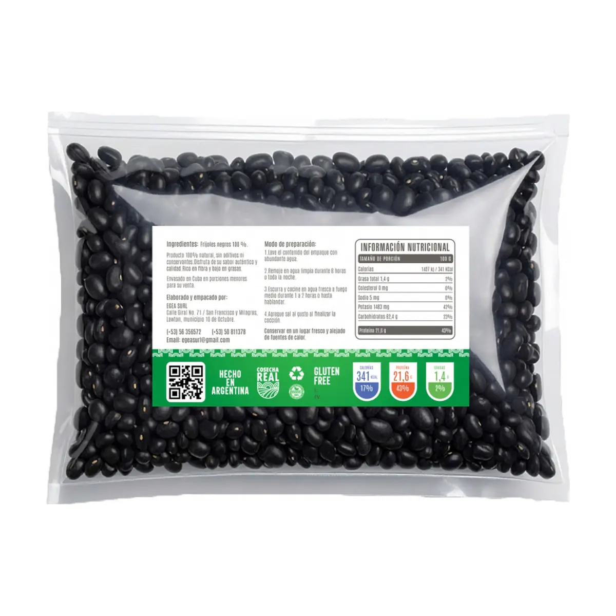 Frijoles negros Cosecha Real (3 x 1 kg / 2.2 lb) - Thumbnail 2