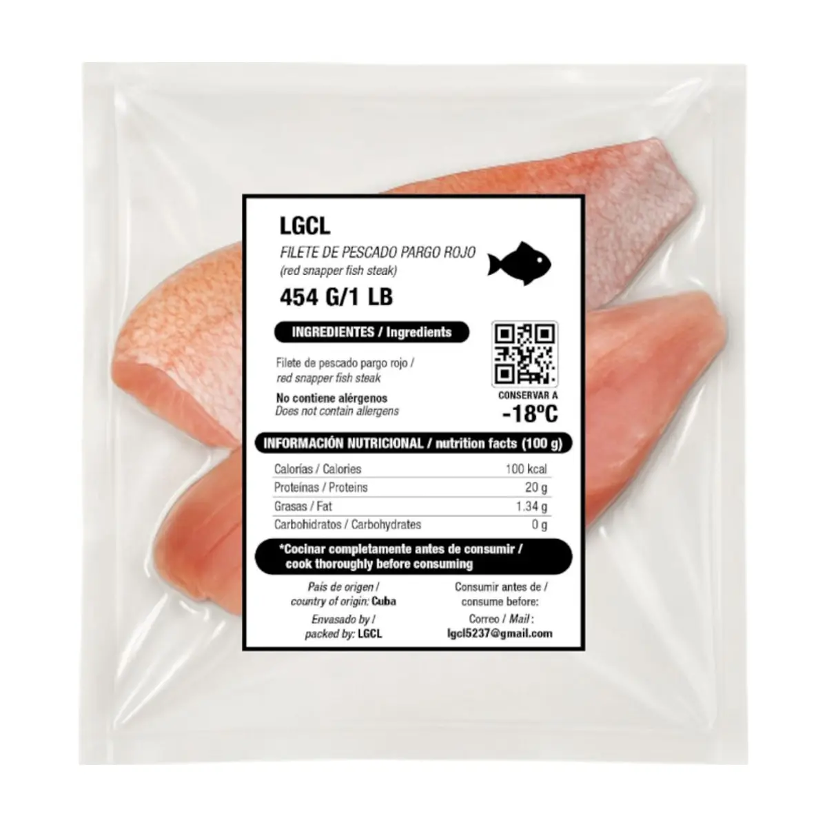 Filete de pescado pargo rojo LGCL (454 g / 1 lb) - Thumbnail 2