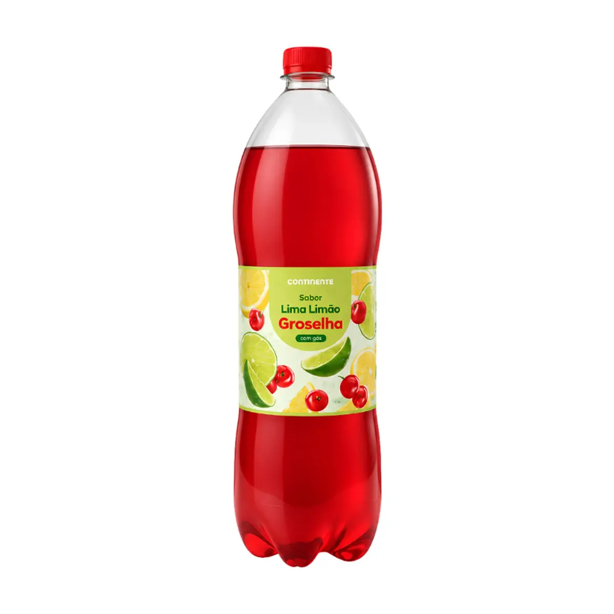 Refresco aromatizado y carbonatado con sabor a limón-lima y grosella Continente (2 L / 67.63 floz)