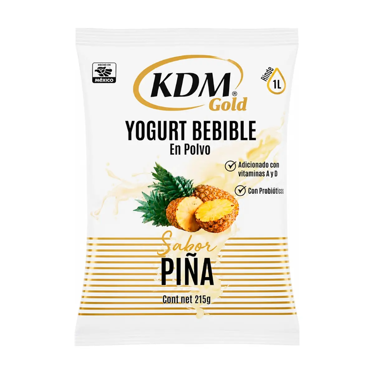 Yogurt bebible en polvo sabor piña KDM Gold (215 g / 7.58 oz)