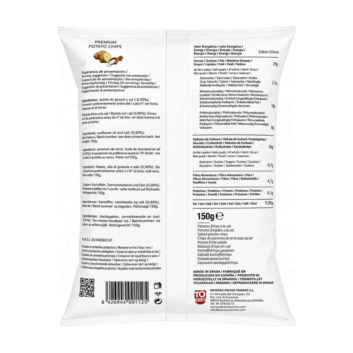 Patatas fritas premium con sal mediterránea Torres Selecta (150 g / 5.29 oz) - Thumbnail 3