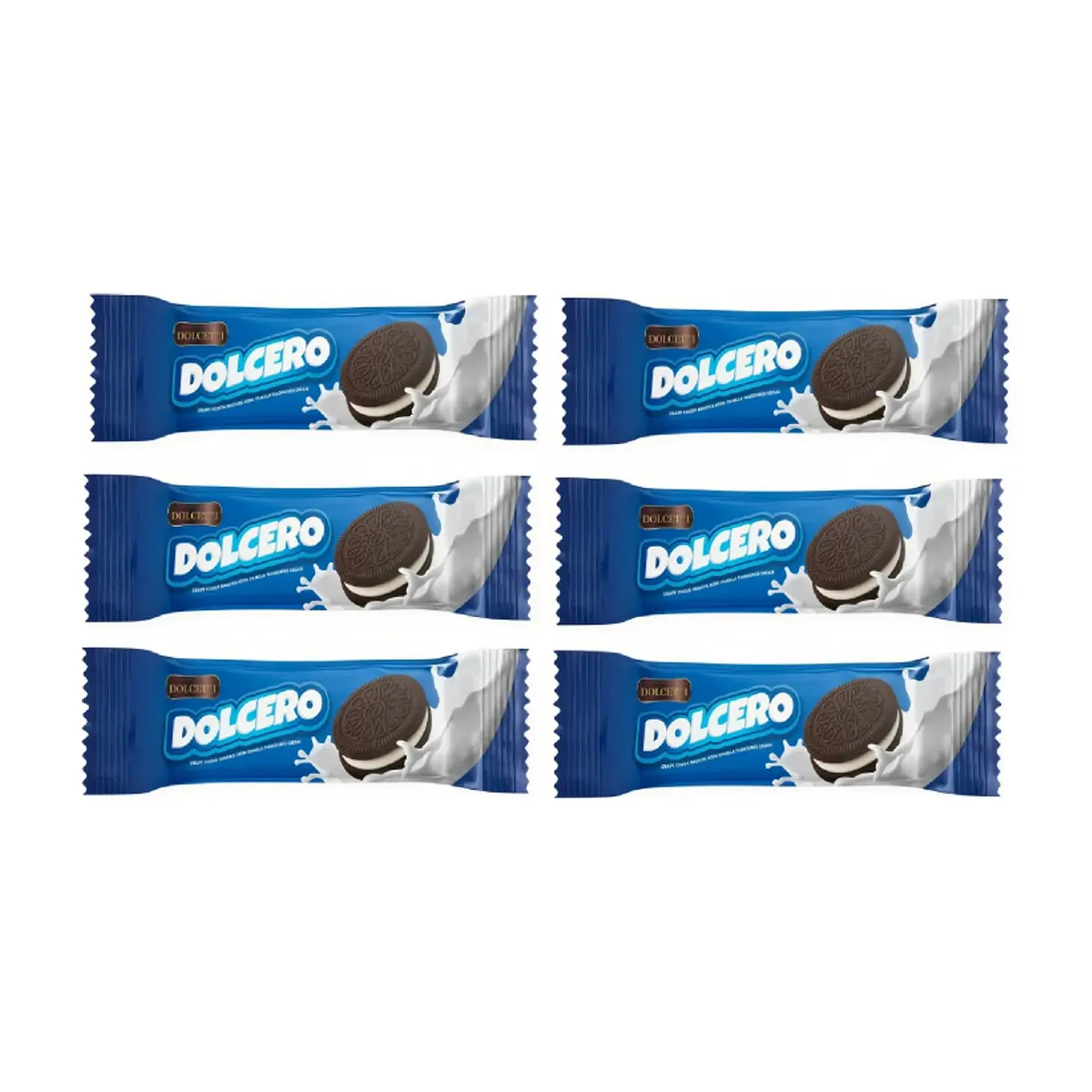 Galleta crujiente de cacao con crema de vainilla Dolcero Dolcetti (6 x 56 g / 1.97 oz)