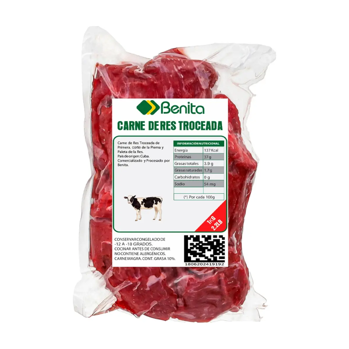 Carne de res troceada Benita (1 kg / 2.2 lb) - Thumbnail 2