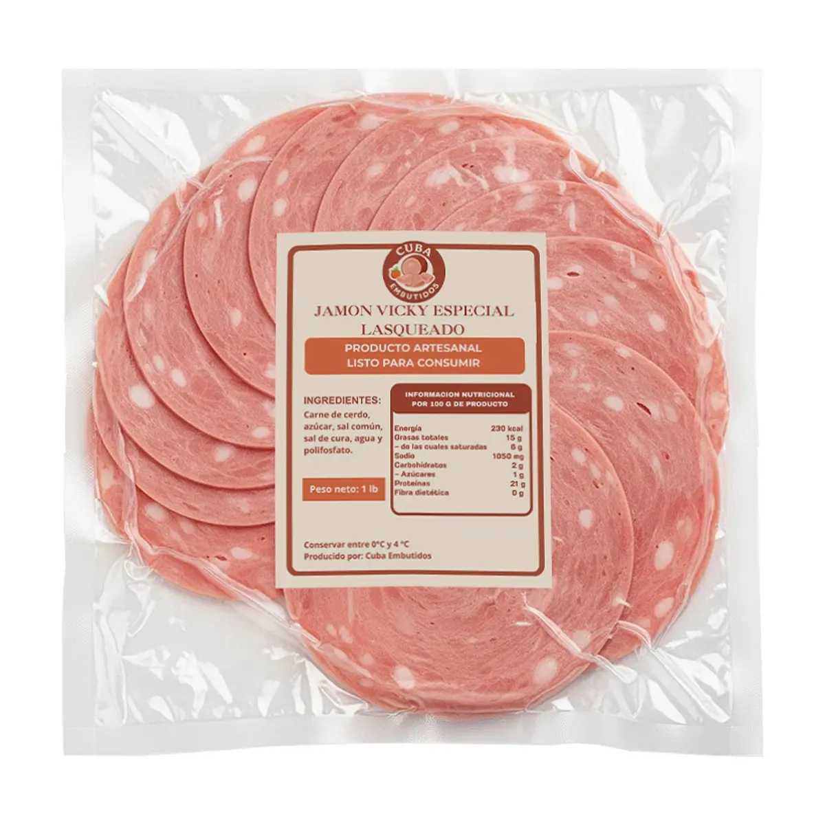Jamón vicky especial lasqueado Cuba Embutidos (454 g / 1 lb) - Thumbnail 4