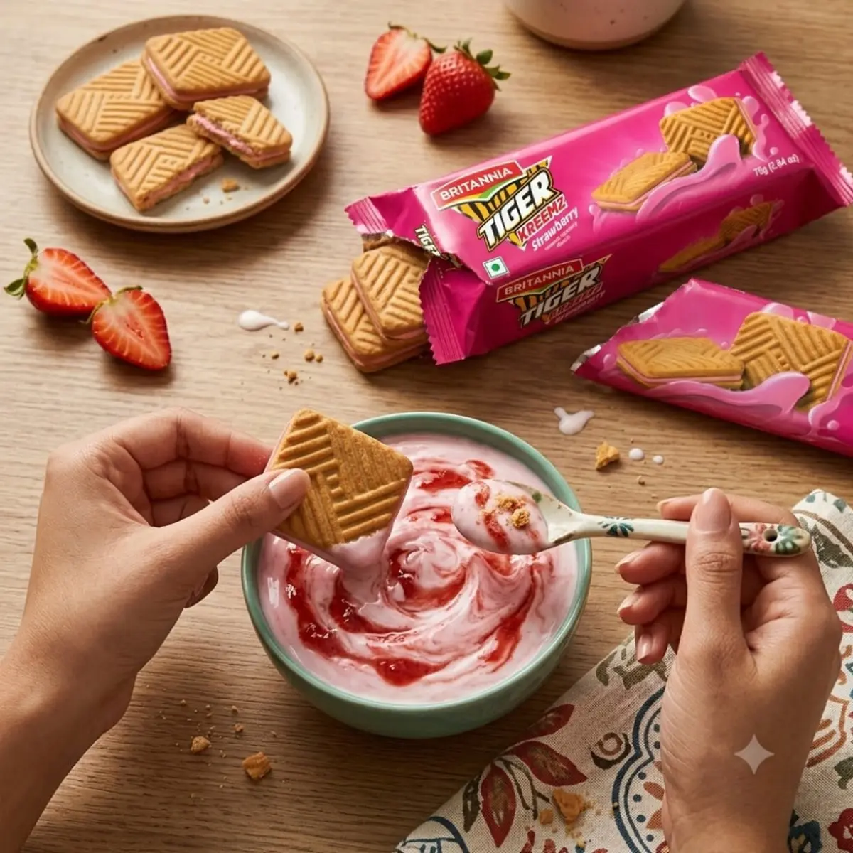 Galletas sándwich con crema sabor fresa Britannia Tiger (75 g / 2.64 oz) - Thumbnail 5