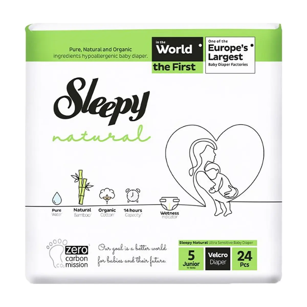 Pañal para Bebe Etapa 5 Junior (24 U) SLEEPY NATURAL