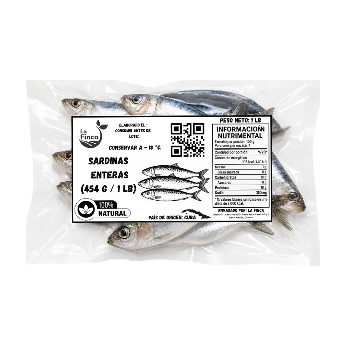 Sardinas enteras La Finca (454 g / 1 lb) - Thumbnail 2