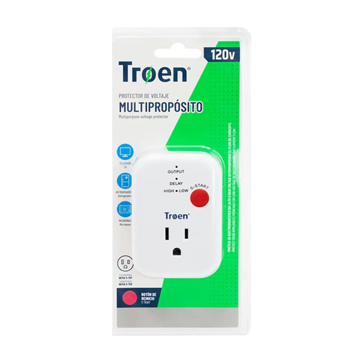 Protector de voltaje multipropósito 120V Troen
