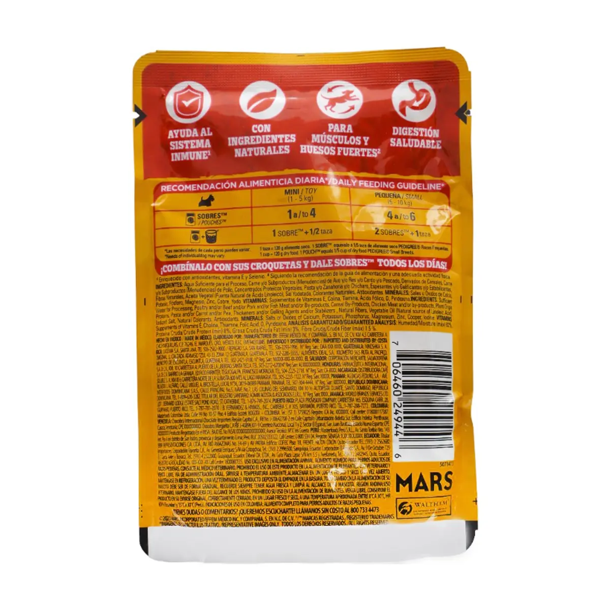 Alimento pollo y vegetales en filetes para perros razas pequeñas Pedigree (100 g / 3.52 oz) - Miniatura 3