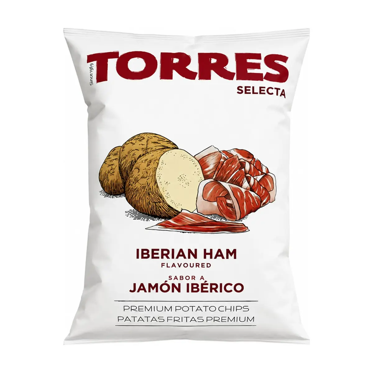 Patatas fritas premium sabor a jamón ibérico Torres Selecta (150 g / 5.29 oz)