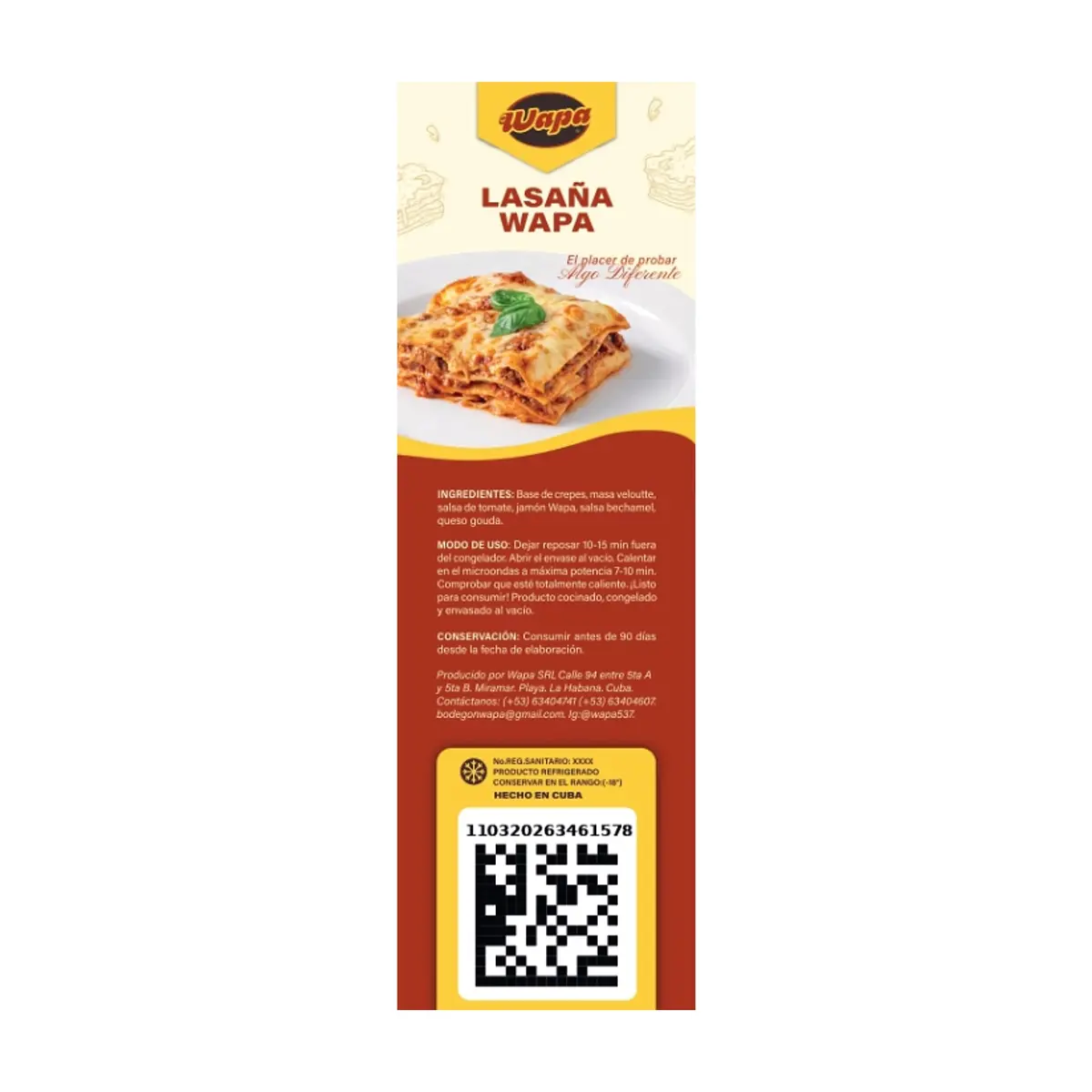 Lasaña de jamón congelada Wapa (460 g / 1.01 lb) - Thumbnail 3