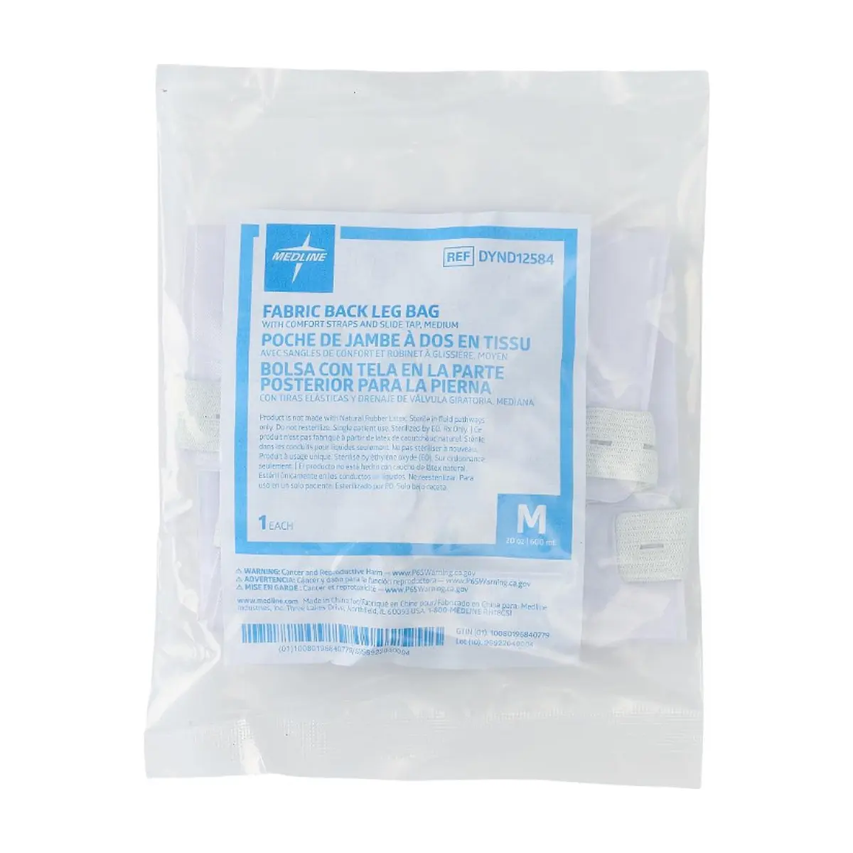 Bolsa colectora de orina con tela en la parte posterior para la pierna 600 ml / 20 oz Medline - Thumbnail 3