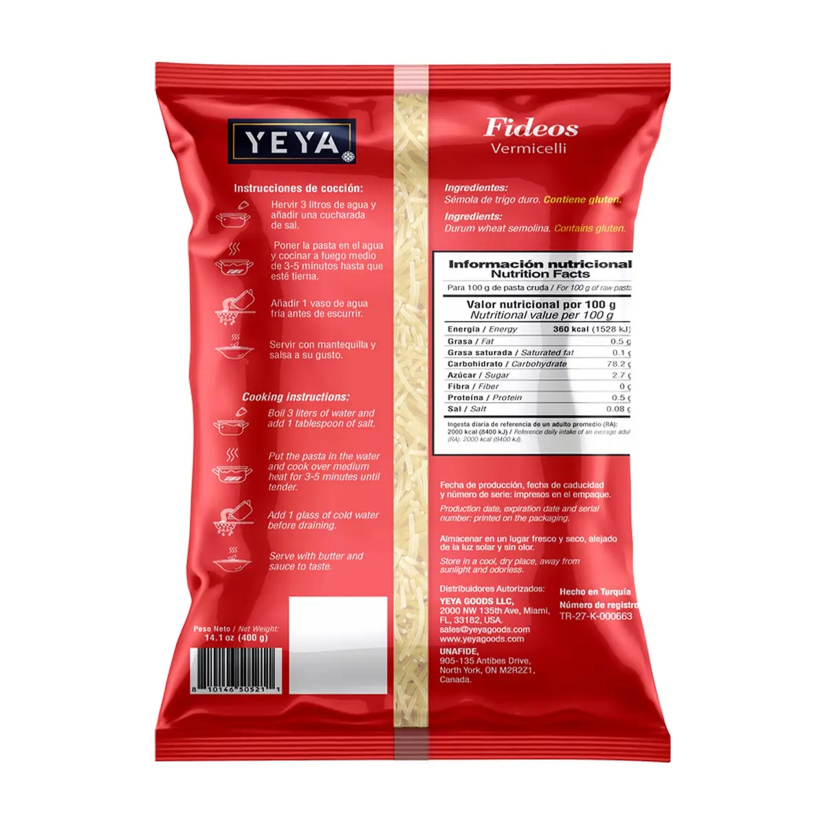 Fideos YEYA (6 x 400 g / 14.11 oz) - Thumbnail 2