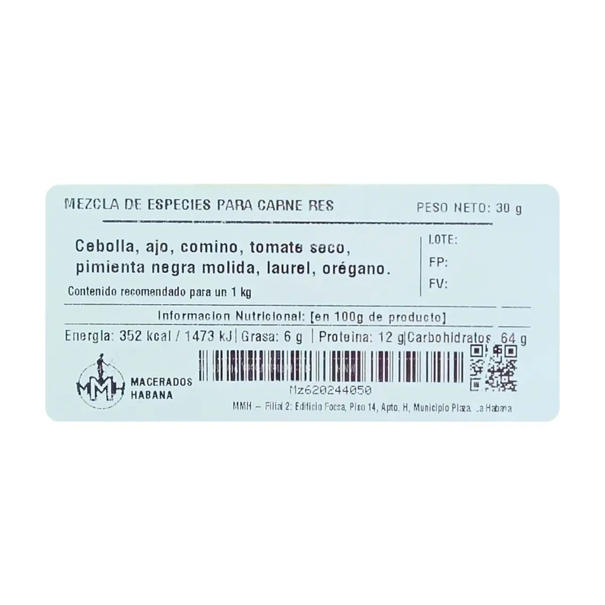 Mezcla de especias para carne res Macerados Habana (30 g / 1.06 oz) - Miniatura 2
