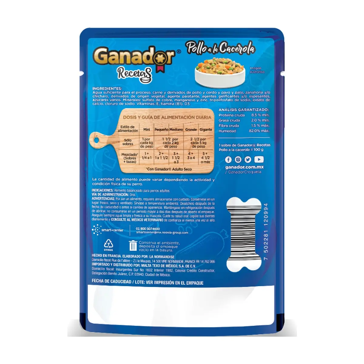 Alimento para perros adultos pollo a la cacerola Ganador (100 g / 3.52 oz) - Thumbnail 3