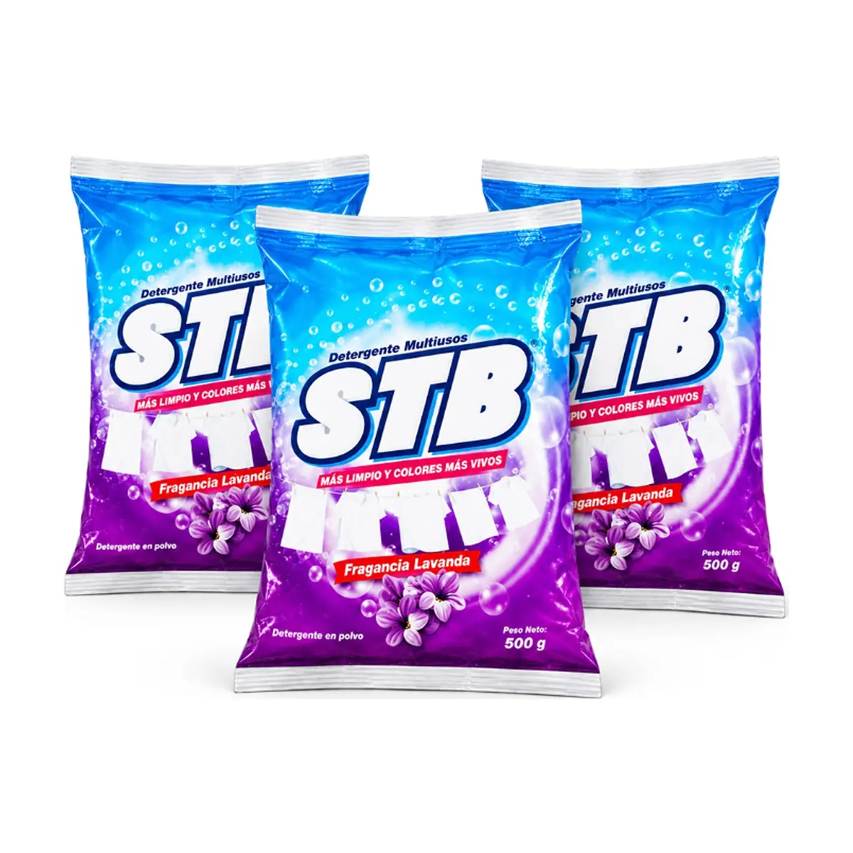 Detergente en polvo multiusos con fragancia a lavanda STB (3 x 500 g / 1.1 lb)