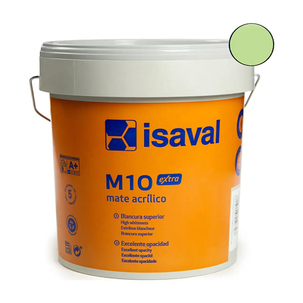 Pintura acrilica interior y exterior color verde cálido M - 10 Isaval (5 Kg / 11 lb)