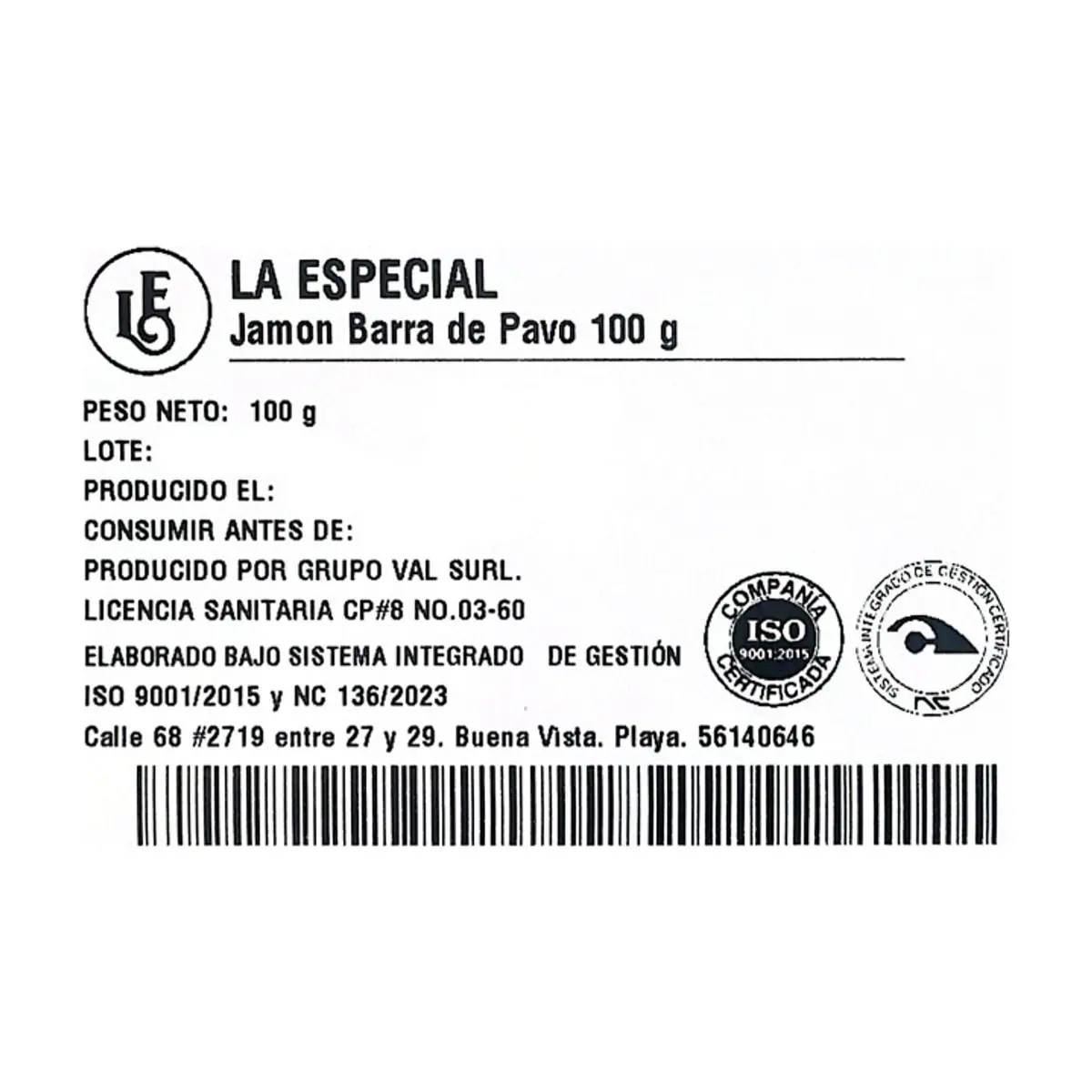 Jamón de pavo en barra La Especial (100 g / 3.5 oz) - Thumbnail 2