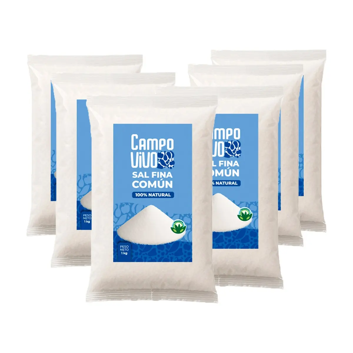 Sal fina común Campo Vivo (6 x 1 kg / 2.2 lb) - Miniatura 1