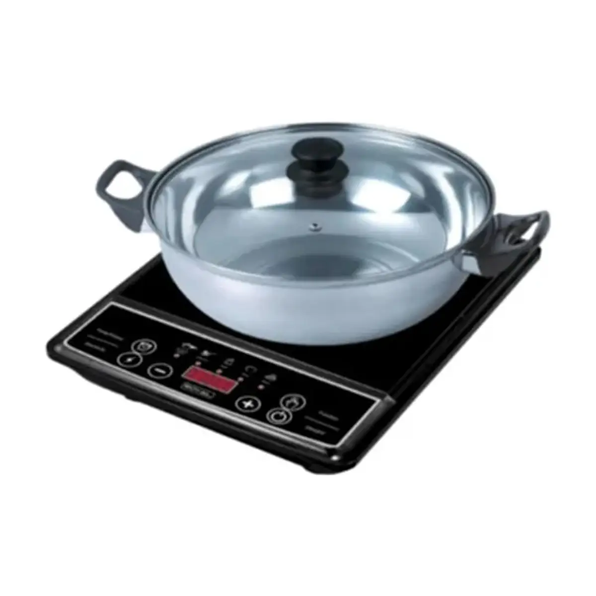Cocina de inducción + olla con tapa de cristal