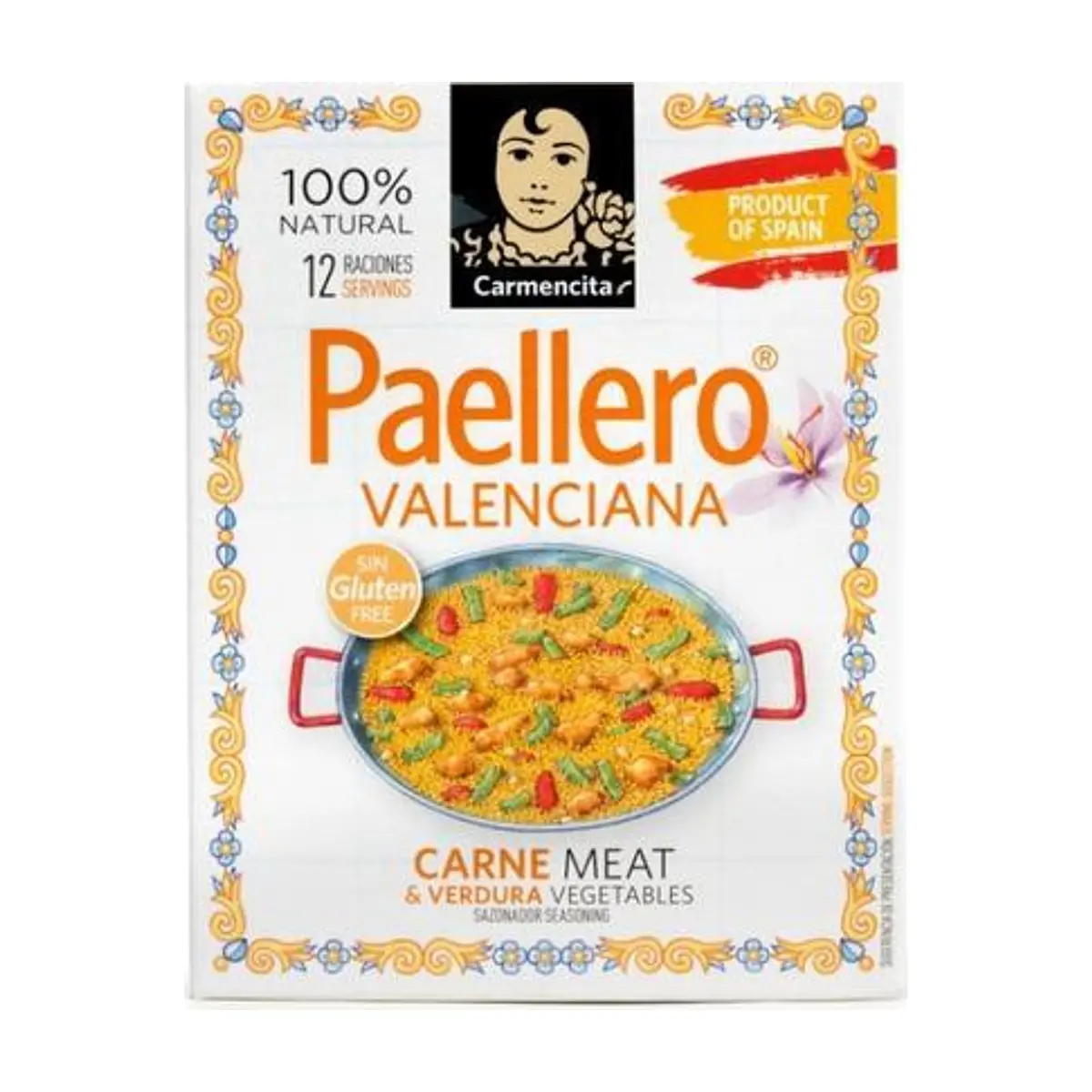 Paellero Valenciana con Azafrán (3 sobres x 4 g = 12 g) CARMENCITA: