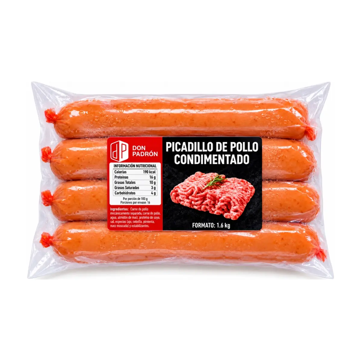 Picadillo de pollo condimentado Don Padrón (4 x 400 g / 14.11 oz)