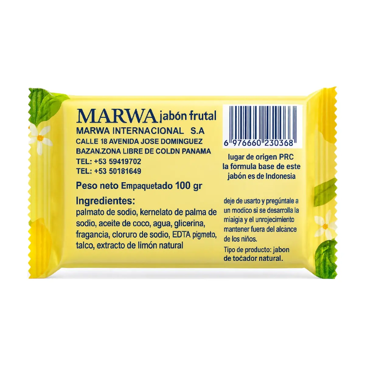 Jabón frutal con extracto de limón natural Marwa (100 g / 3.52 oz) - Thumbnail 2
