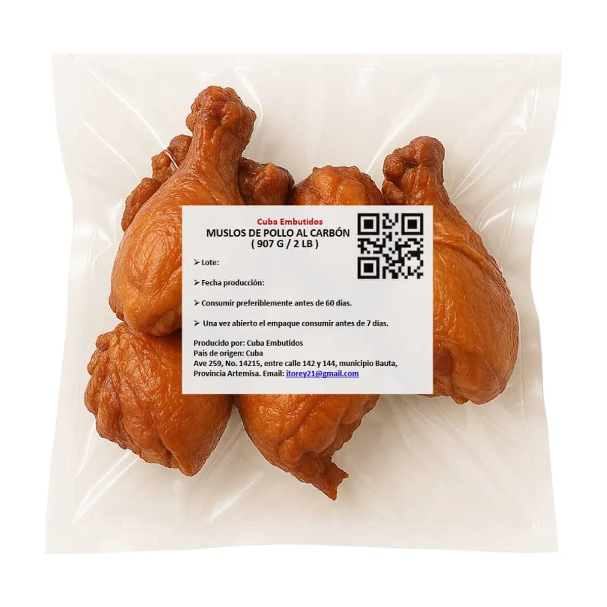 Muslos de pollo al carbón Cuba Embutidos (907 g / 2 lb) - Thumbnail 4