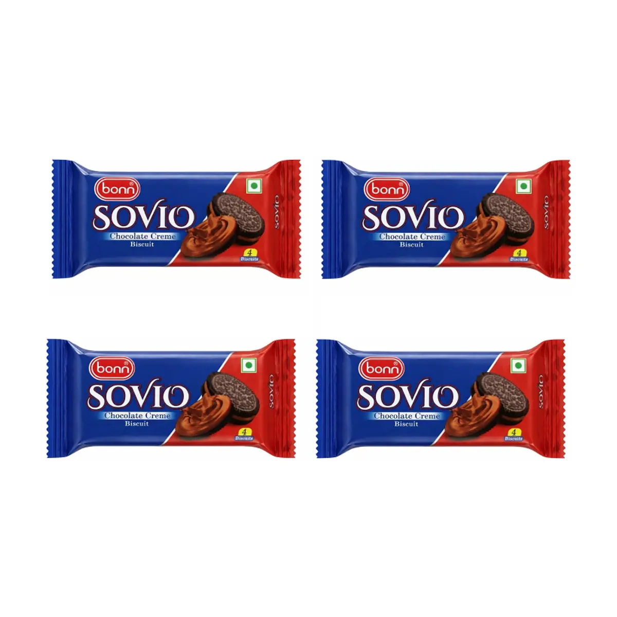 Galletas Sovio con crema de chocolate Bonn (4 x 30 g / 1.06 oz)