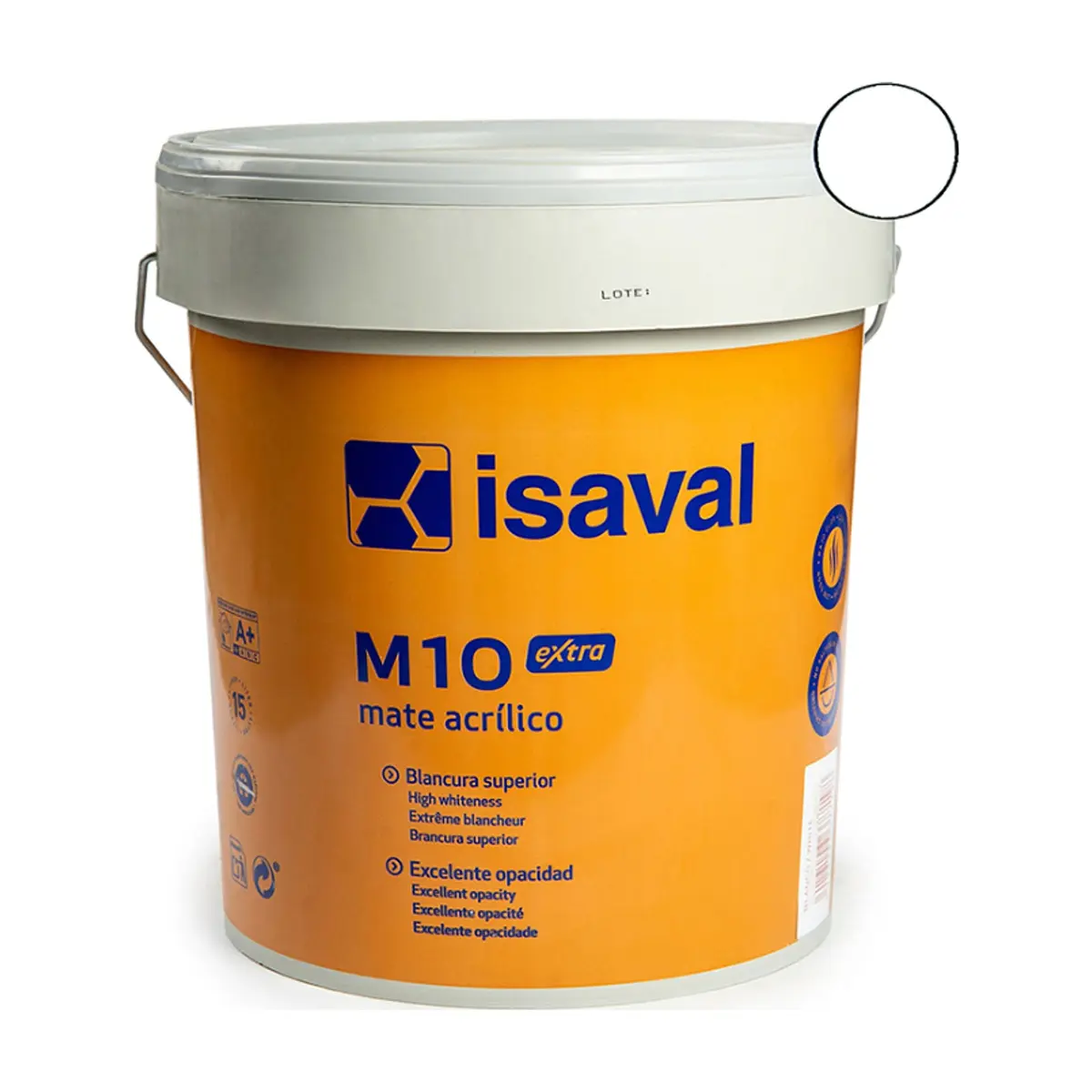 Pintura acrilica interior y exterior color blanco M - 10 extra Isaval (15 L)
