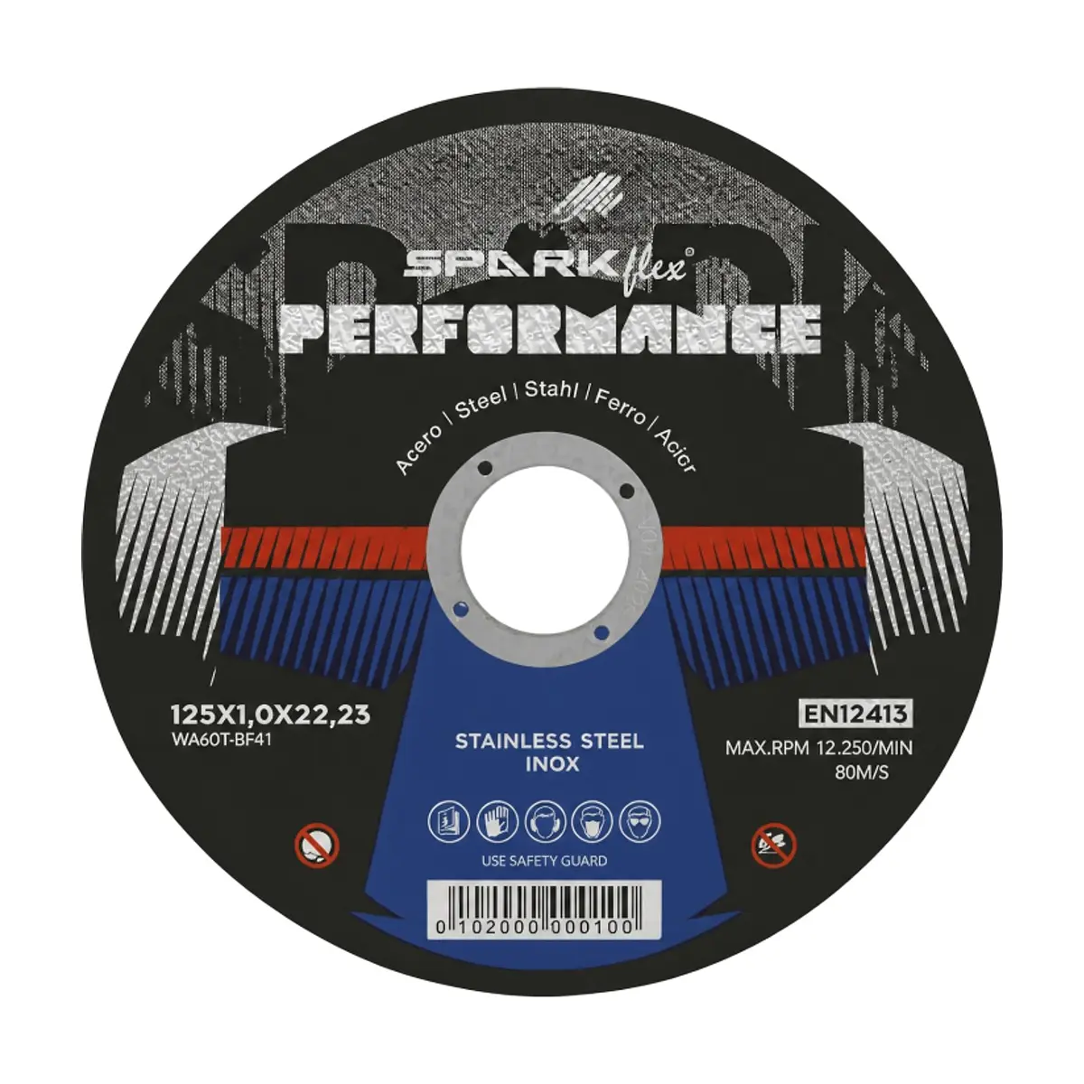 Disco de corte de acero 125 x 1 x 22.23 mm 80 m/s Sparkflex Performance - Miniatura 1