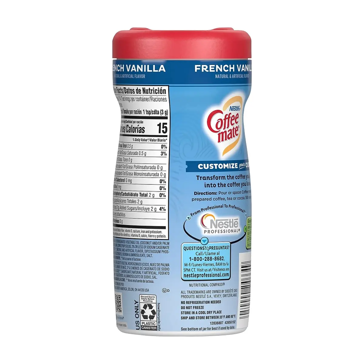 Sustituto de crema para café sabor vainilla Coffee Mate Nestlé (400 g / 14.10 oz) - Thumbnail 3