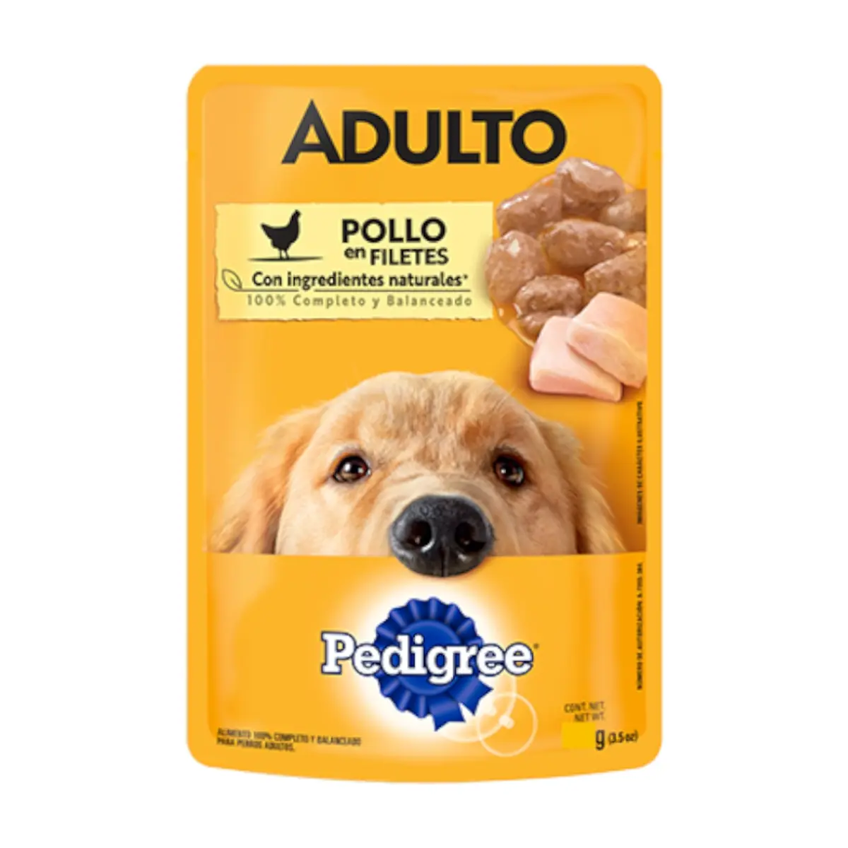 Comida para perros adultos pollo en filetes Pedigree (100 g / 3.52 oz)