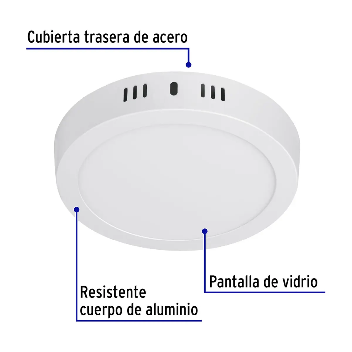 Luminario redondo blanco LED 12 W Volteck PLA-205L - Thumbnail 2
