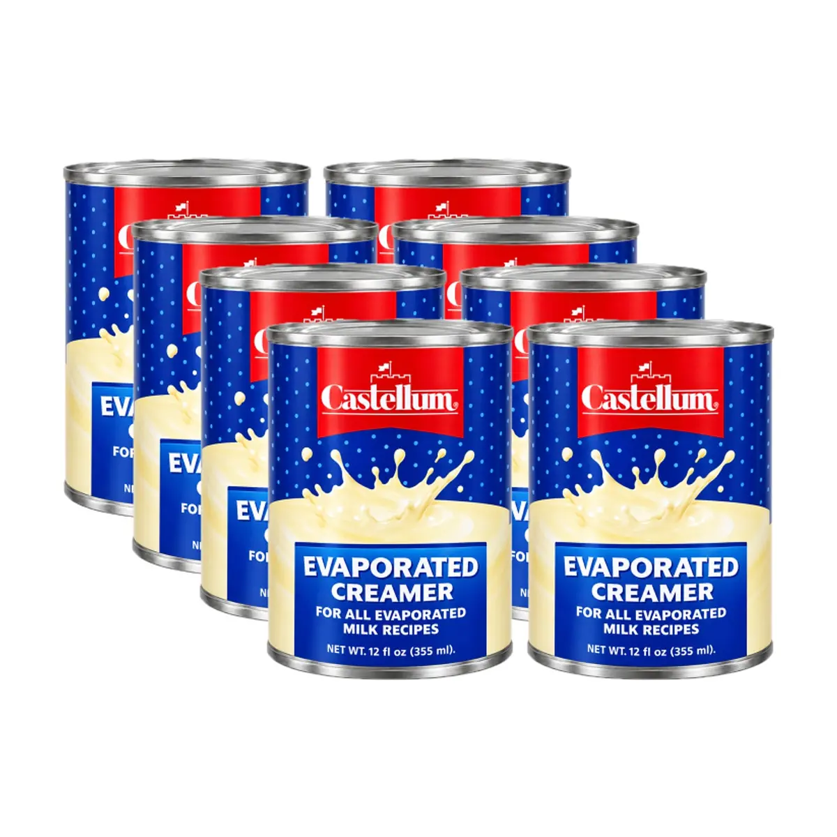 Leche evaporada cremosa Castellum (8 x 355 ml / 12 oz) - Miniatura 1