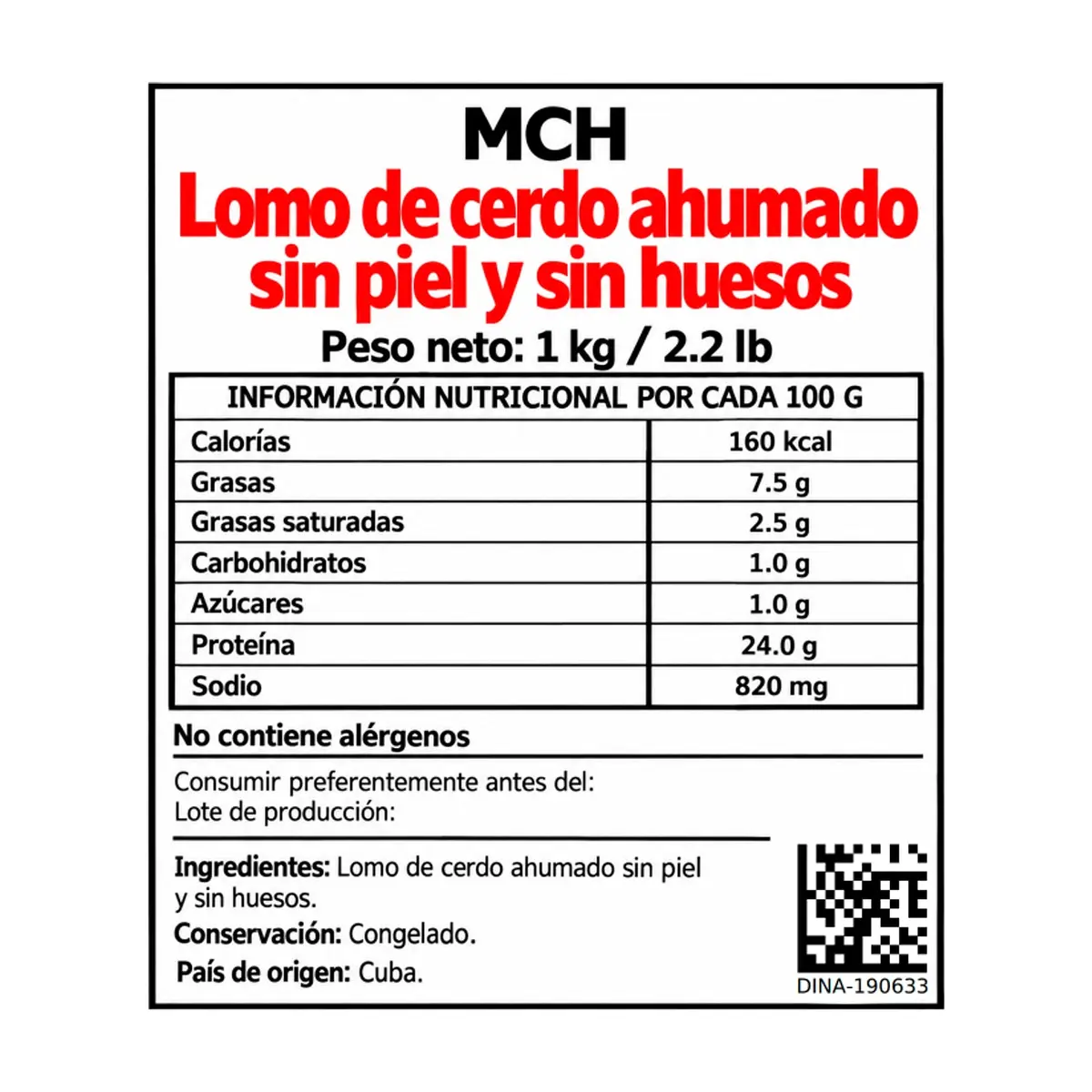 Lomo de cerdo ahumado sin piel y sin huesos MCH (1 kg / 2.2 lb) - Thumbnail 3