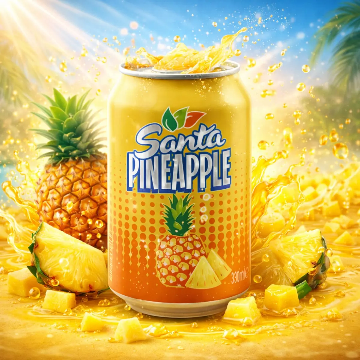Refresco gaseado de piña Santa (24 x 330 ml) - Miniatura 5