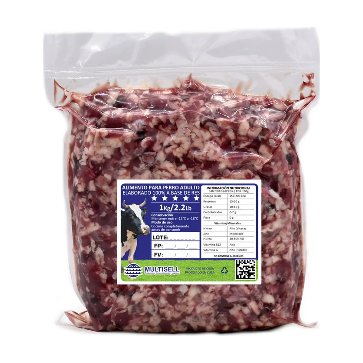 Alimento para perro adulto elaborado 100% a base de res Multisell (1.0 kg / 2.2 lb) - Thumbnail 3