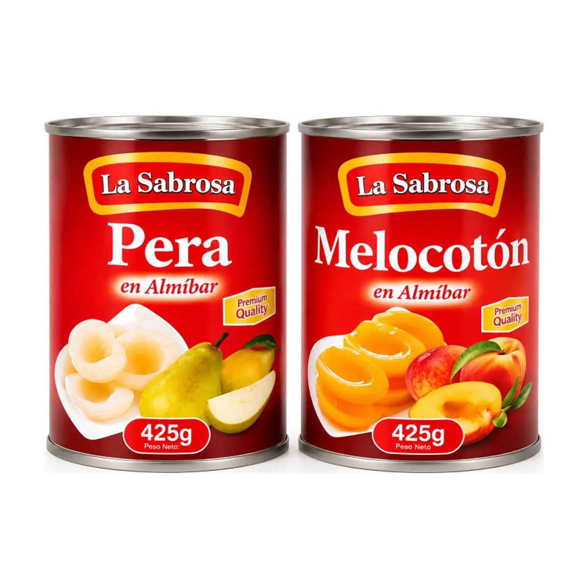 Pera en almíba + Melocotón en almíbar