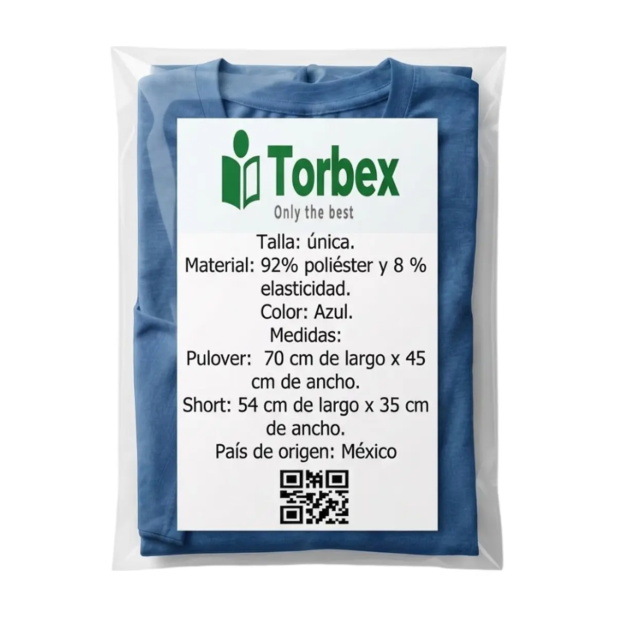 Conjunto de shorts y pulóver masculino azul Torbex (Talla única) - Miniatura 2