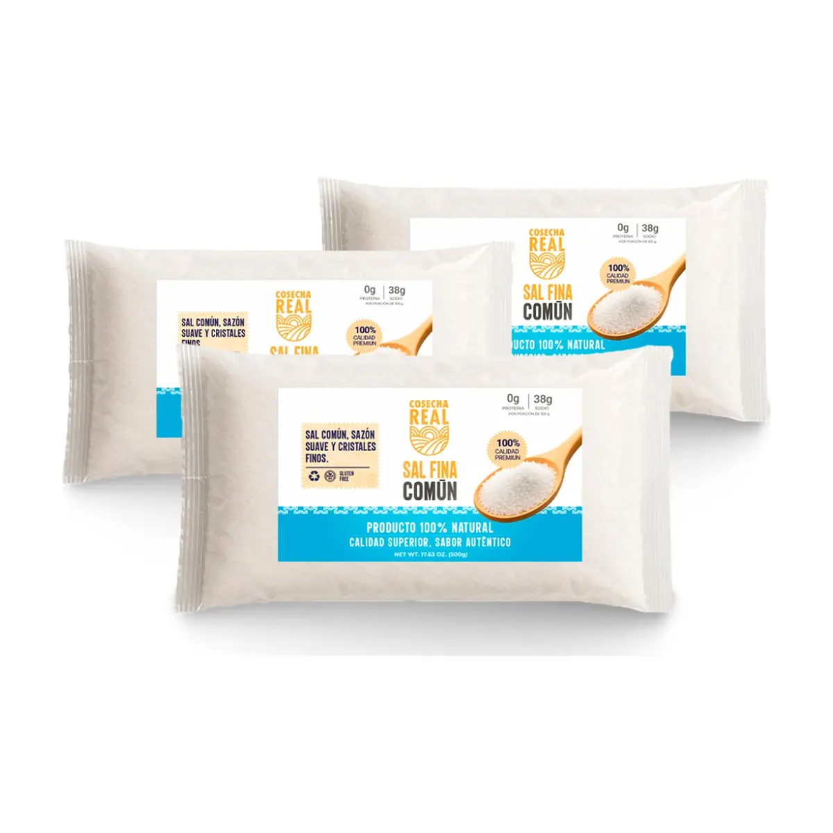Sal fina común Cosecha Real (3 x 500 g / 1.1 lb)