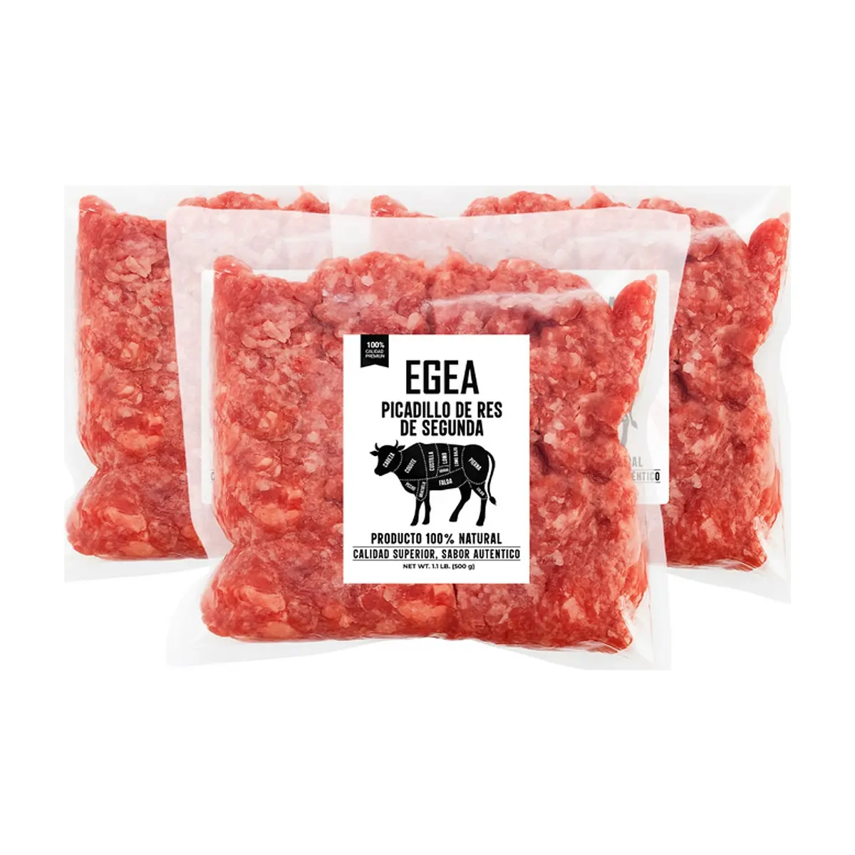 Picadillo de res de segunda EGEA (3 x 500 g / 1.1 lb)