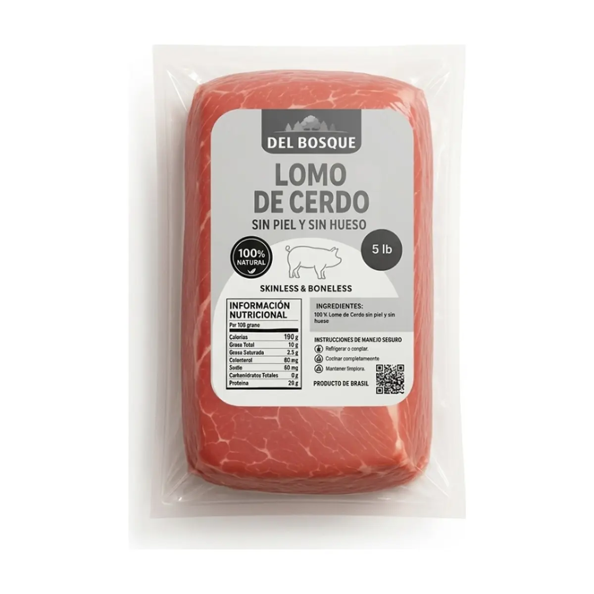 Lomo de cerdo sin piel y sin hueso Del Bosque (2.27 kg / 5 lb) - Thumbnail 6