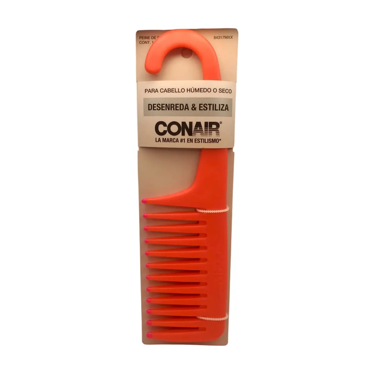 Peine de ducha color naranja para cabello húmedo o seco Conair 84317MXX - Thumbnail 2