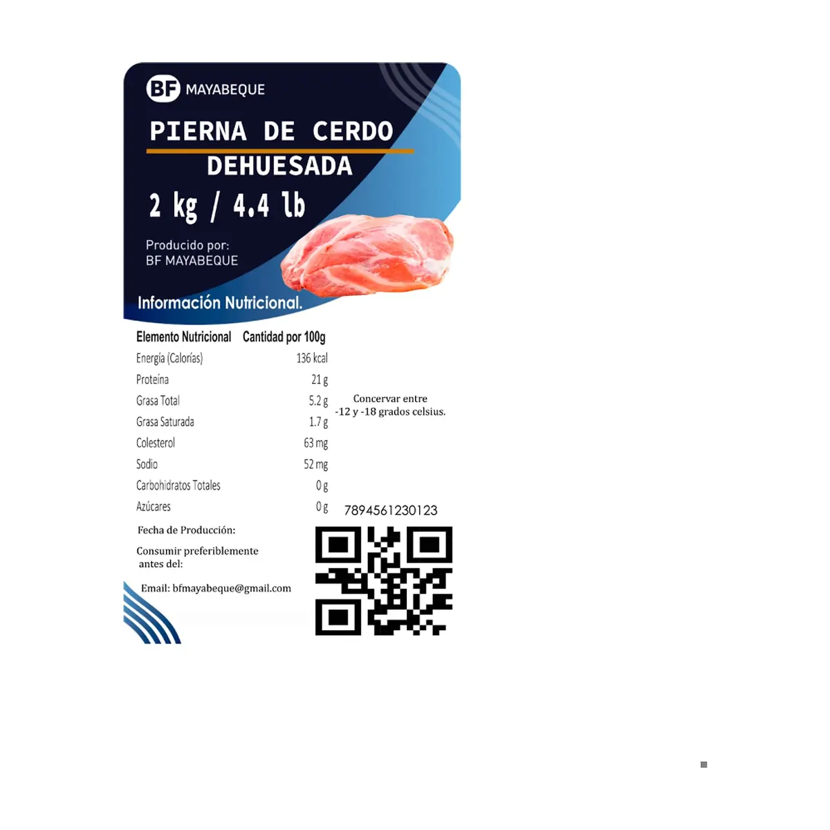 Pierna de cerdo deshuesada BF Mayabeque (2 kg / 4.4 lb) - Miniatura 4