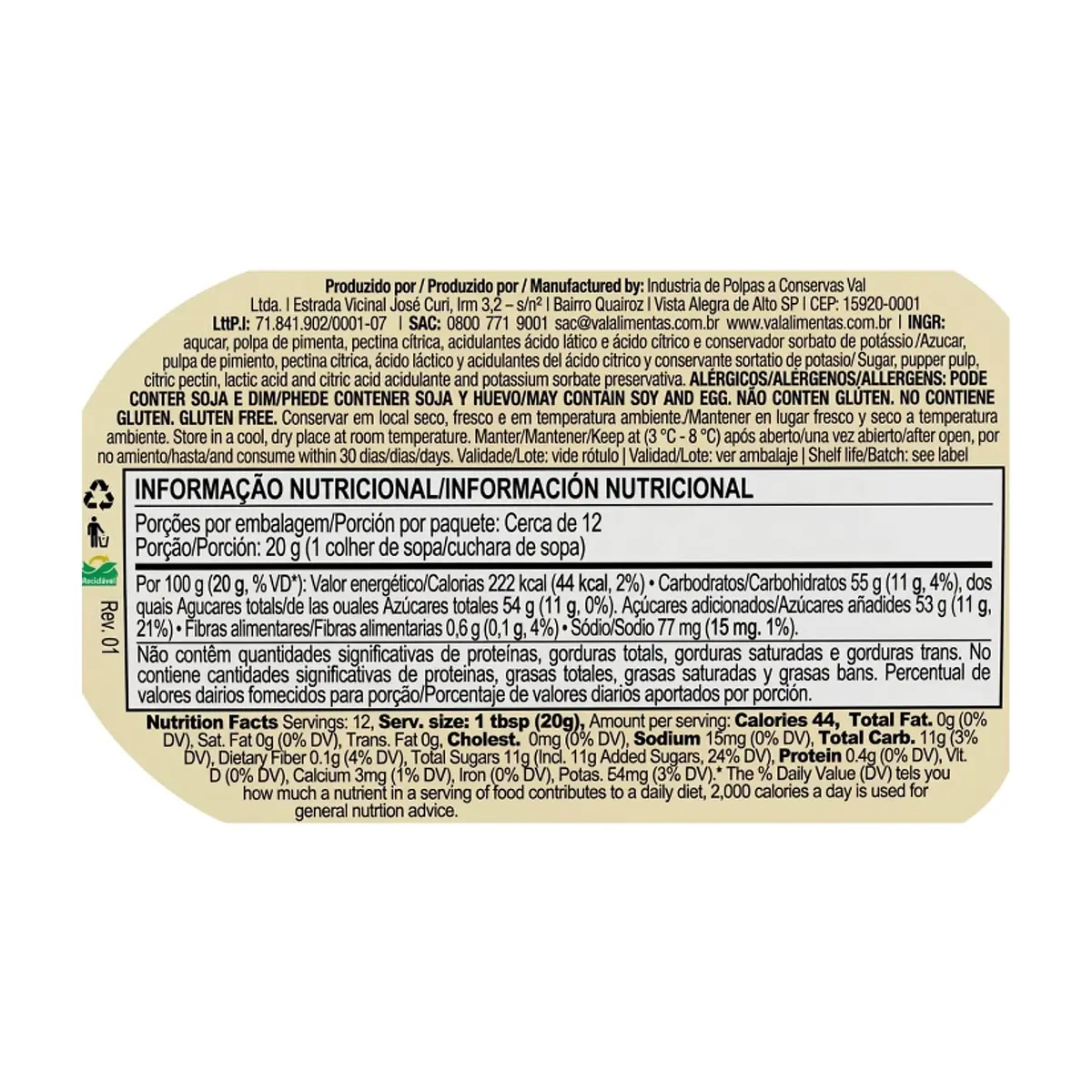 Mermelada agridulce de pimientos Val Super Yu (230 g / 8.11 oz) - Thumbnail 3